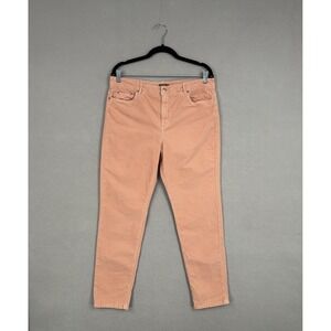 J McLaughlin Pants Womens 14 Pink Peach Stretch Ankle Chino Casual Jeans Style